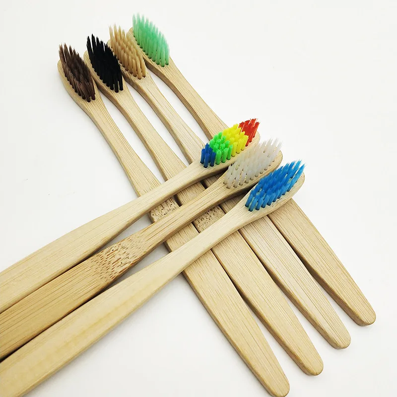 

15pcs Flat Handle Natural Eco Friendly Travel Tooth Teeth Brush Bamboo Toothbrush