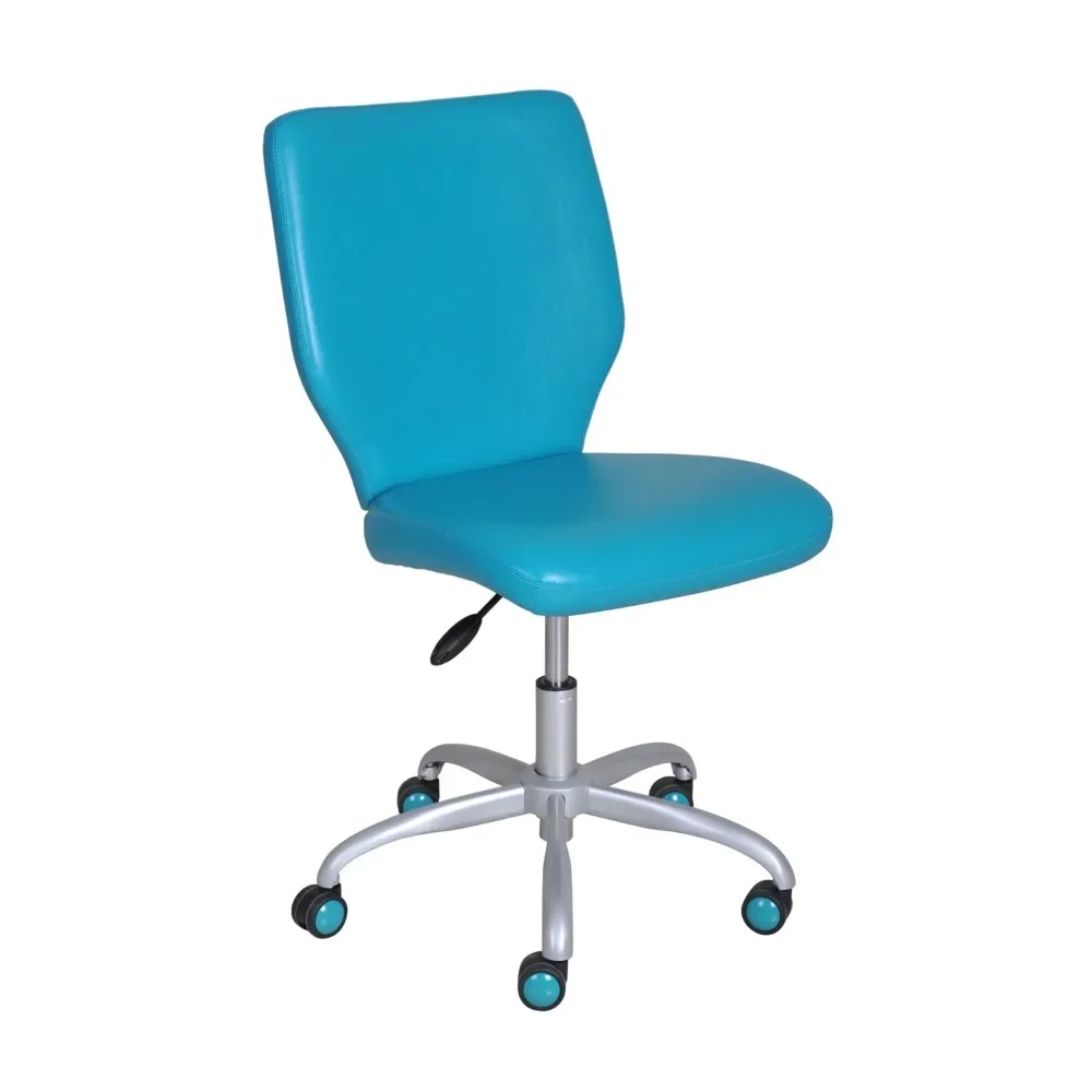

Mainstays Mid-Back Office Chair with Matching Color Casters, Teal Faux Leather