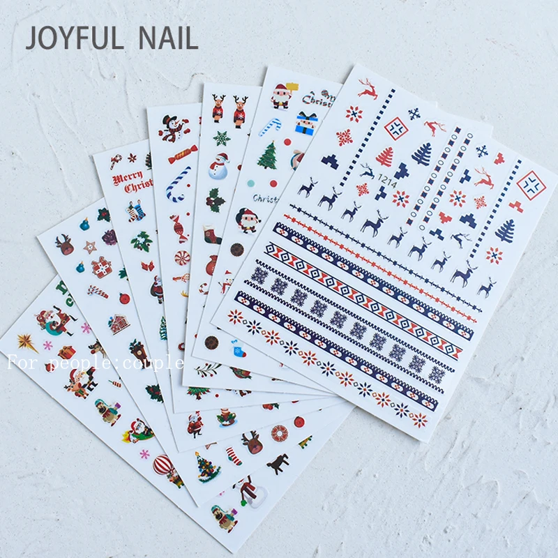 

3D Santa Nail Stickers Horror Halloween Clown Nail Decals Nail Art Decorations DIY Snowflake Nail Art Stickers Nail Supplies