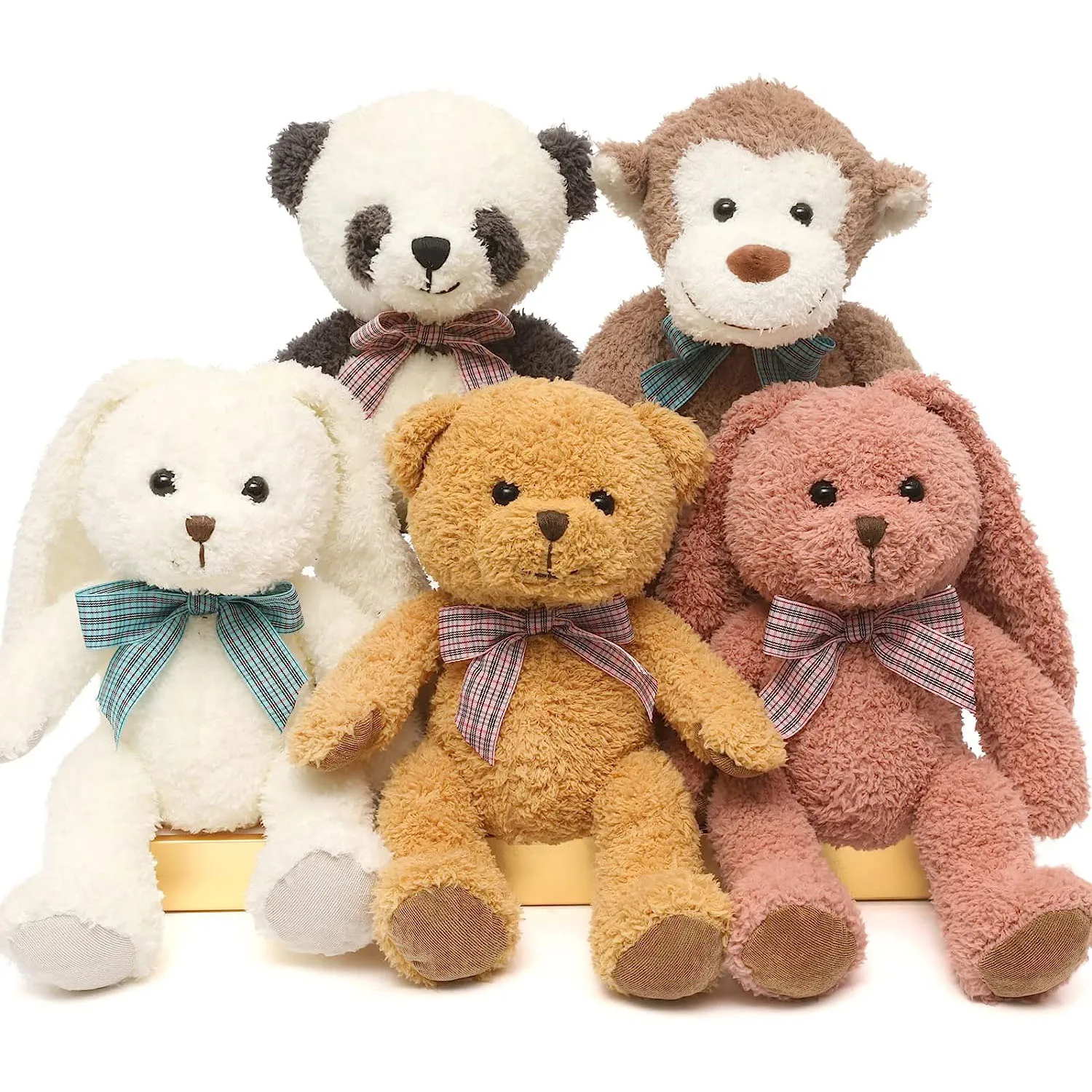 

Stuffed Animals Plush Toy Cute Teddy Bear, Easter Bunny, Monkey Panda Toys Dolls Birthday Gift for Preschool Kids Teens Toddlers