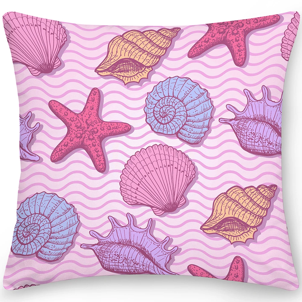 

Чехол для подушки с морской звездой, квадратная наволочка из персиковой кожи, наволочка для диванной подушки Sea World, Декоративные Чехлы для у...