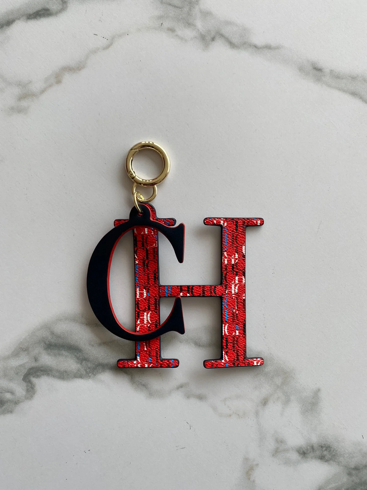 CILMI HARVILL CHHC Bag Pendant Key Chain Mobile Accessories Logo Leather Material Metal Buckle Graffiti Design Color Overlay