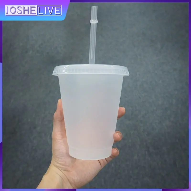 

With Straw Plastic Tumbler 700ml Clear Coffee Mug Matte Drinkware Coffee Cups Reusable Cups Coffe Bottle Cup Straw Mugs With Lid