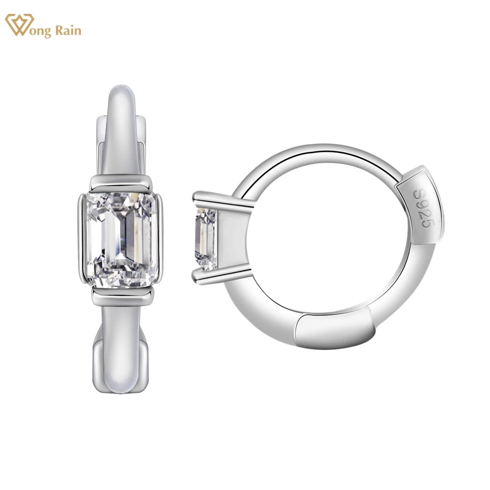 

Женские серьги-кольца Wong Rain из стерлингового серебра 925 пробы с изумрудом и высокоуглеродными бриллиантами, ювелирные украшения оптом