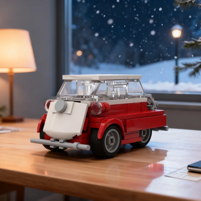 Фото Набор строительных блоков MOC BMW Isetta 300 (111 деталей) — коллекционная модель гоночного автомобиля, конструктор, уличная игрушка, подарок для взрослых №1