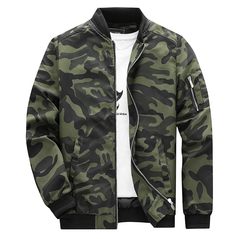 Spring 2023 Autumn Men Camouflage Jackets Fashion Men Thin Baseball Jacket Male Plus Size Stand Collar Army Camo Jacket L-7XL