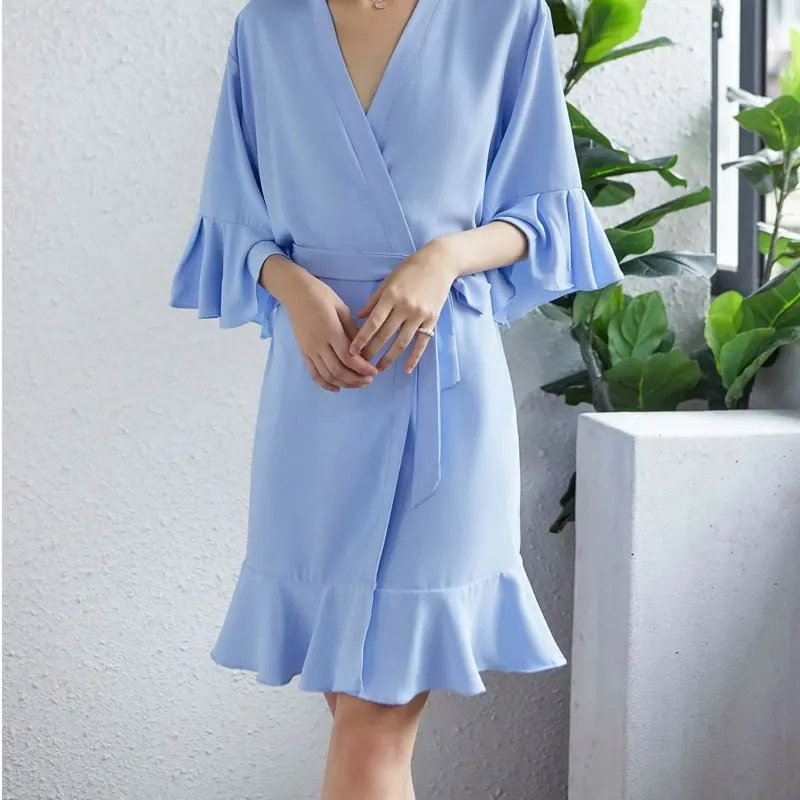 17 цветов мягкие шифоновые халаты однотонные с рюшами для свадебной фотосессии