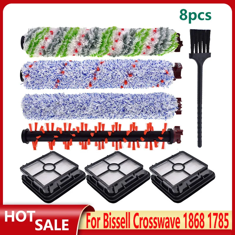 

Roller Brush Hepa Filter For Bissell Crosswave 1713 1785 Series Pet Pro 2224E Cordless 2582E 1866 1868 1926 1934 2306 Spare