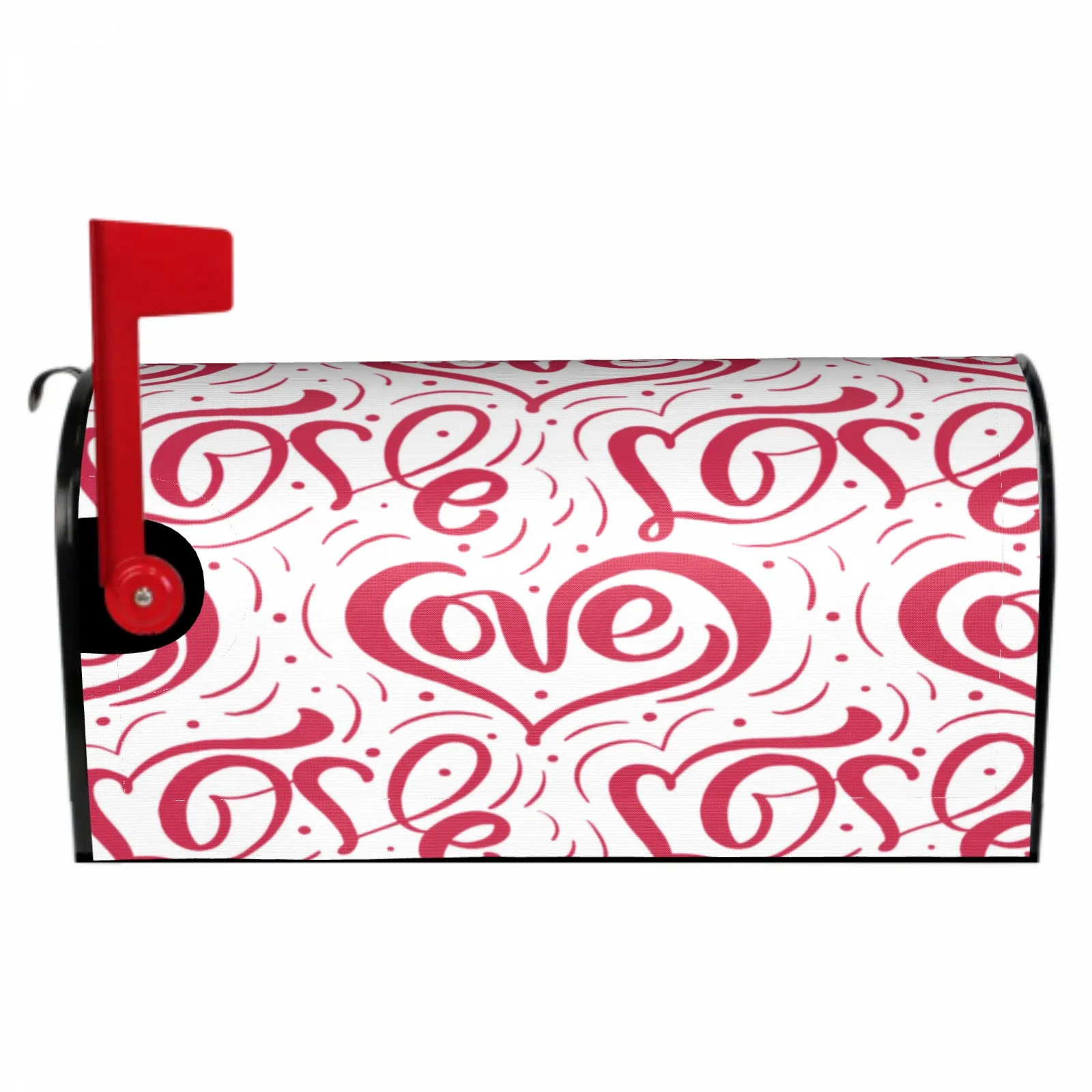 

Romantic Valentine's Day Wooden Plank Design Post Box Cover Wrap Decoration Garden Outdoor