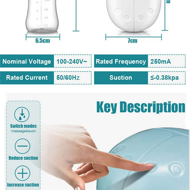 ZK30 Breast Pump Bilateral Milk Pump Baby Bottle Postnatal Electric Milk Extractor Breast Pumps USB Powered Baby Breast Feed images - 6