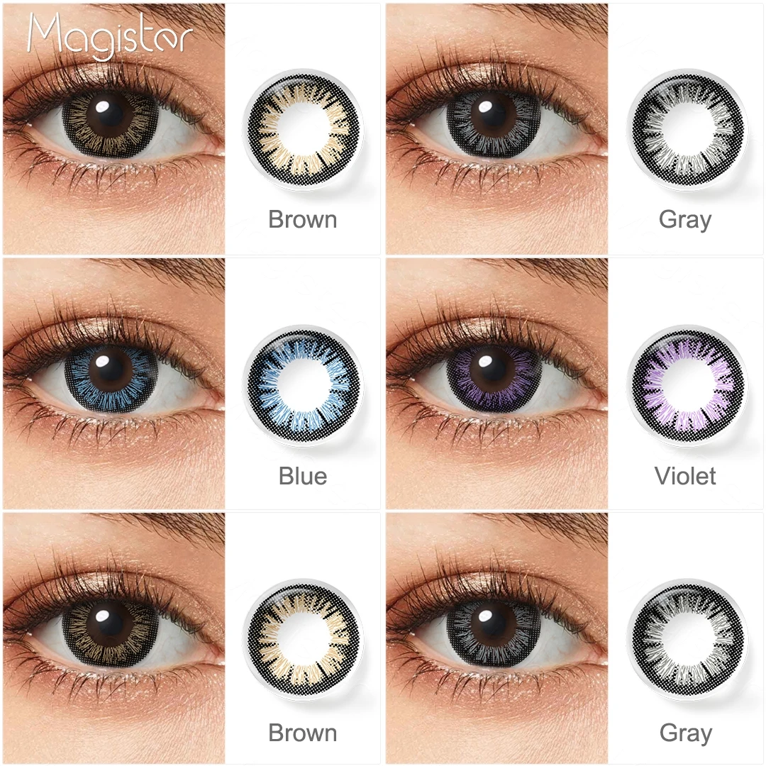 

Magister New Color Contact Lenses Yearly Circel Lenses For Eyes 1Pair Contacts With Color Brown Gray Beauty Pupils Contact Lens