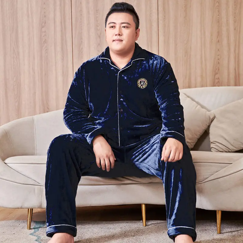 5XL 6XL pajamas Warm Men Winter Fleece Pajamas Man Thick Flannel Sleepwear Pajama Set Velvet Nightwear Home Cloths Pyjama Pijama