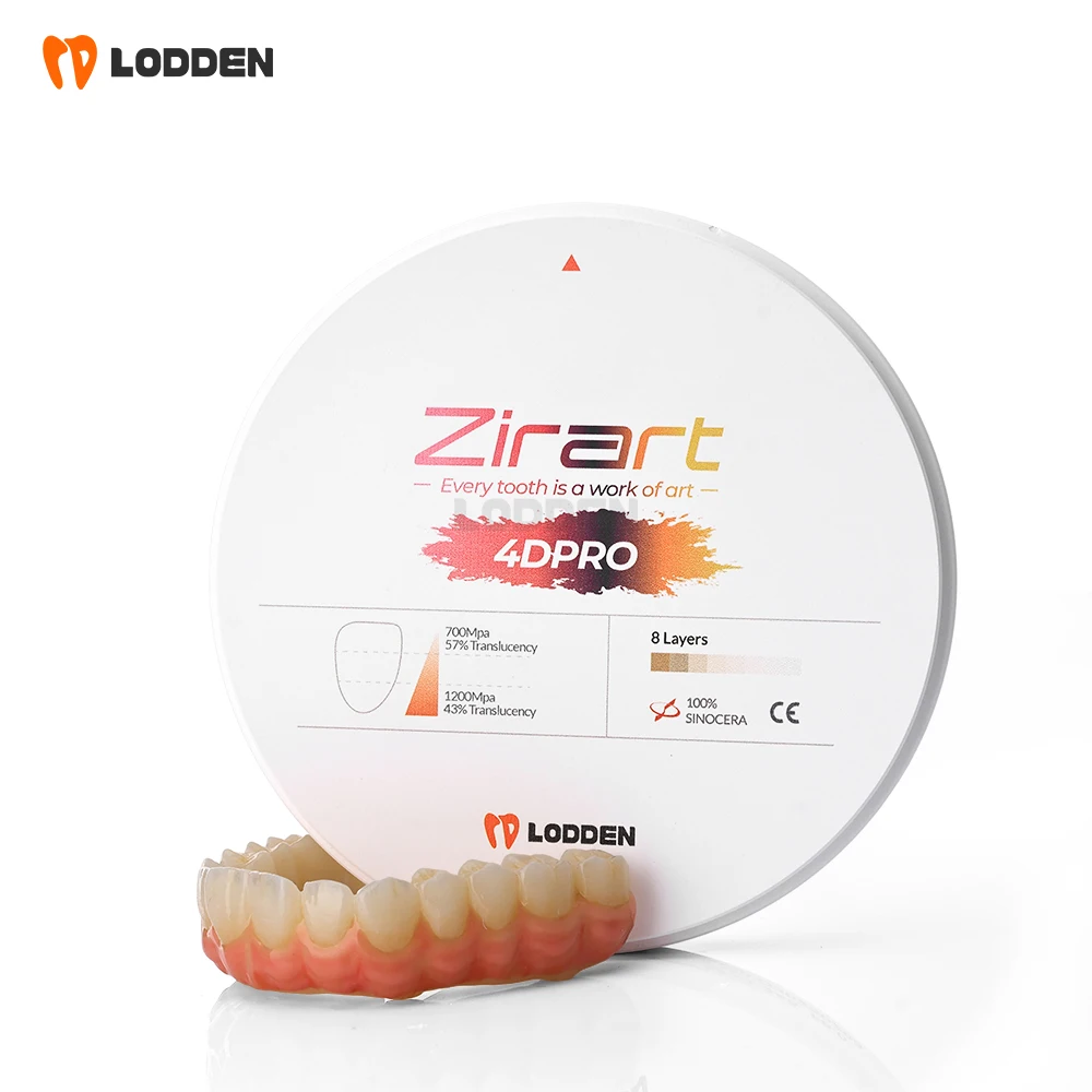 Фото Lodden 4D PRO Циркониевый блок 8-слойный стоматологический многослойный циркониевый диск для открытой системы CAD CAM 98 мм 100% материал Sinocera №5