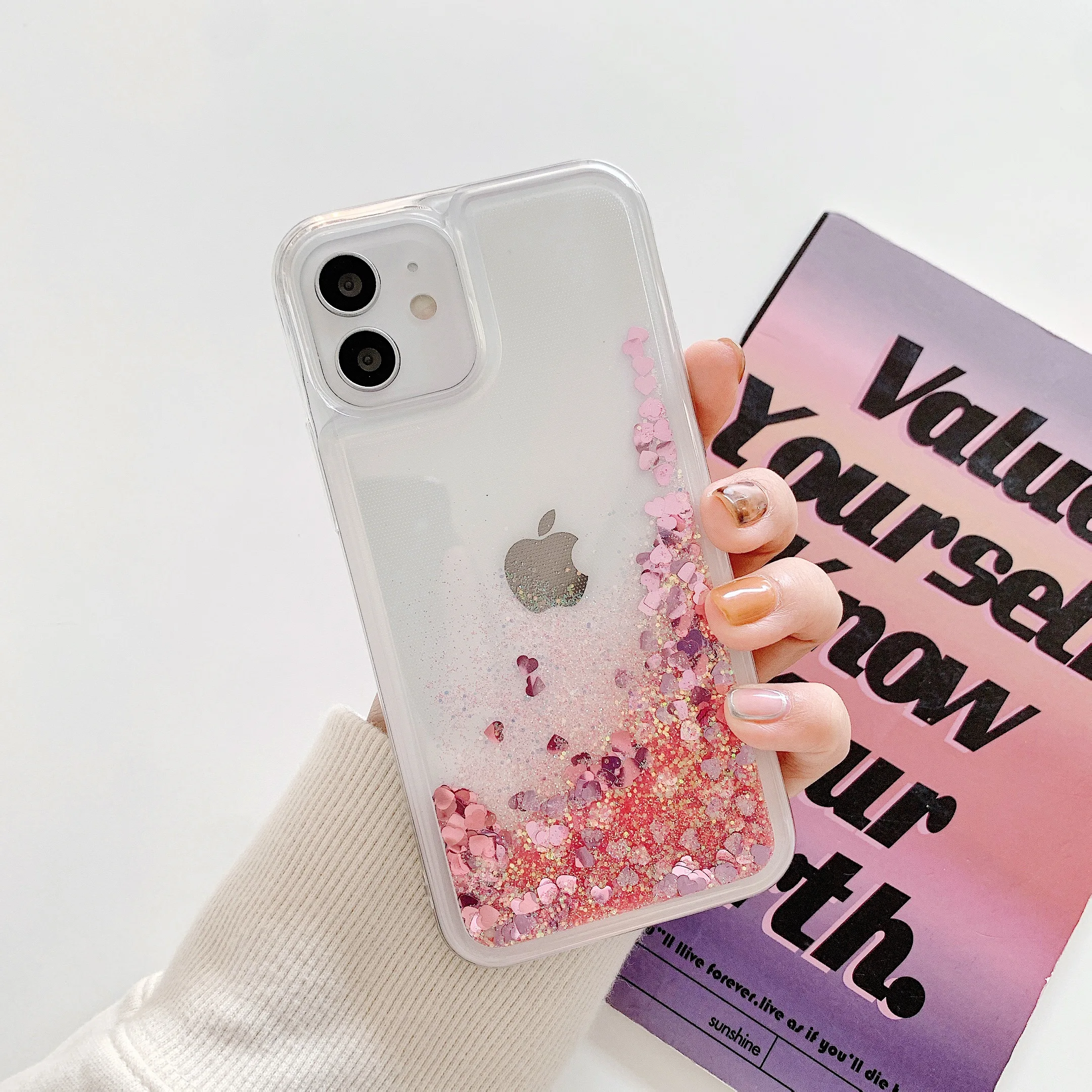 Cute Shiny Stars Shockproof Phone Cases for iPhone 14 13 12 Mini 11 Pro Max SE 2020 XS X XR 6S 7 8 Plus Glitter Quicksand Cover