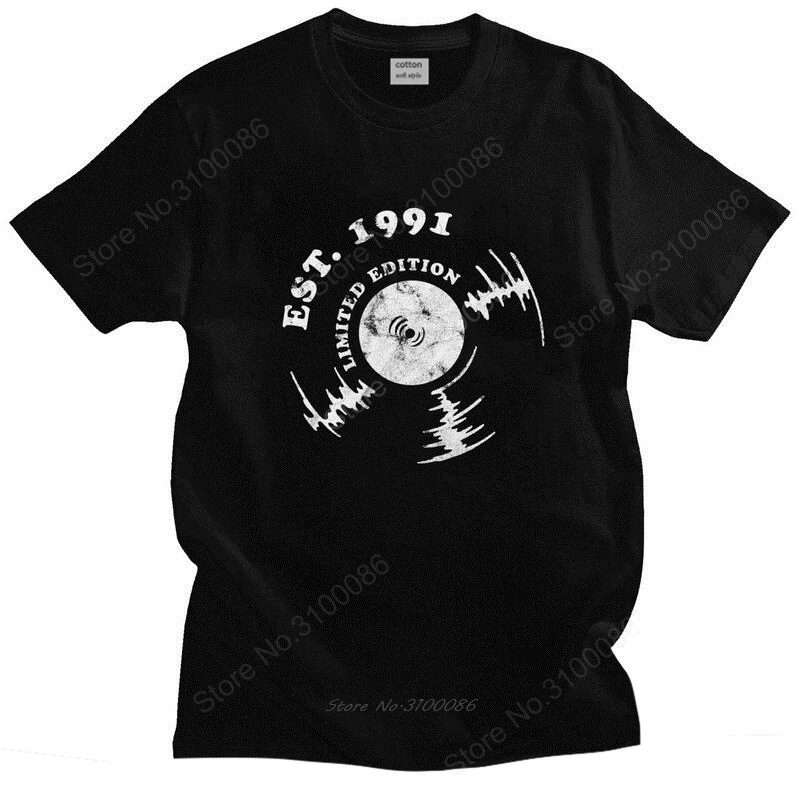 

Funny 1991 30th Birthday T Shirts Men Short-Sleeve CD T-shirt Printed Tee Tops Pure Cotton Regular Fit Tshirts Gift