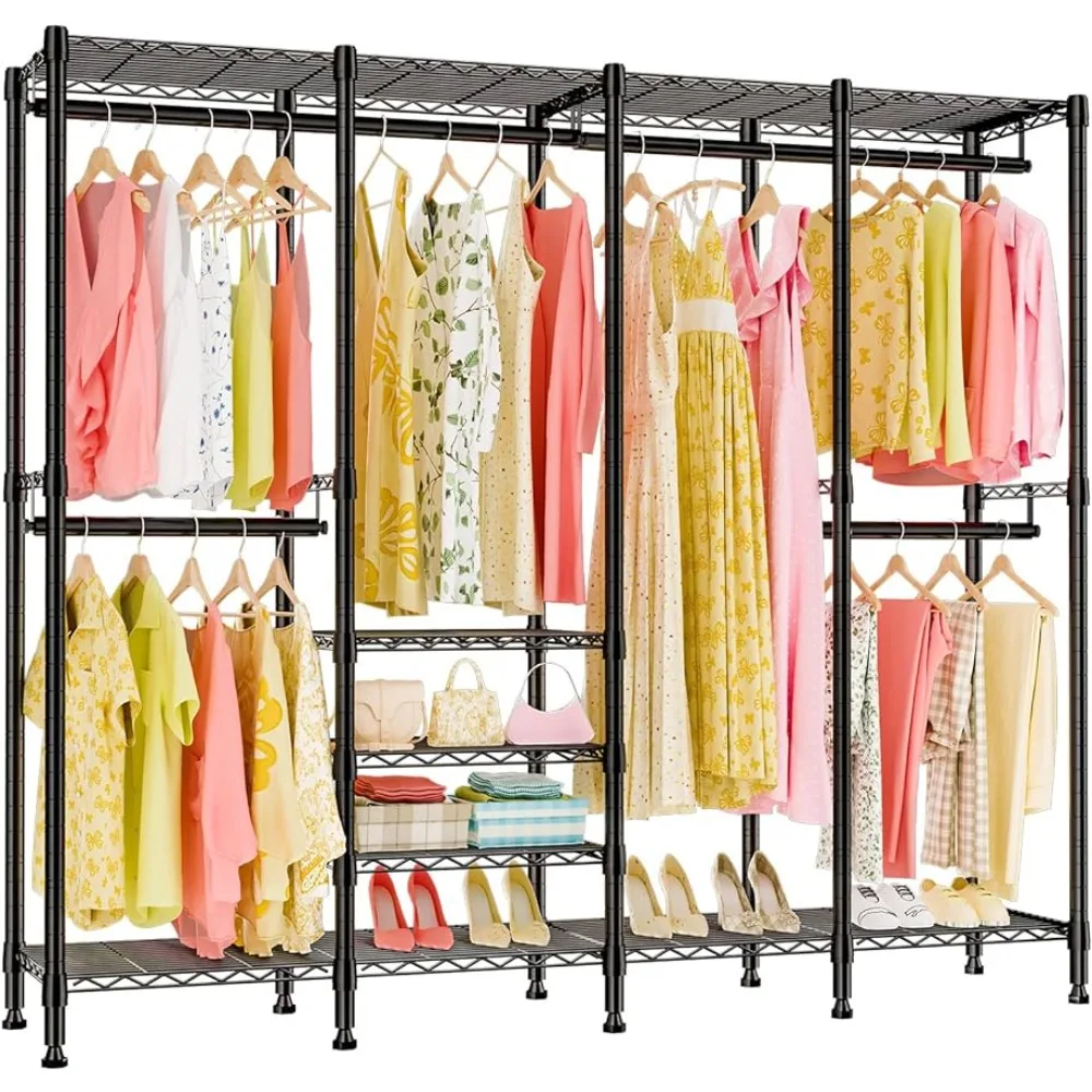 

SEMHOR S5 Clothes Rack Heavy Duty Clothing Rack, Freestanding Metal Garment Racks for Hanging Clothes, Portable Wardrobe Closet