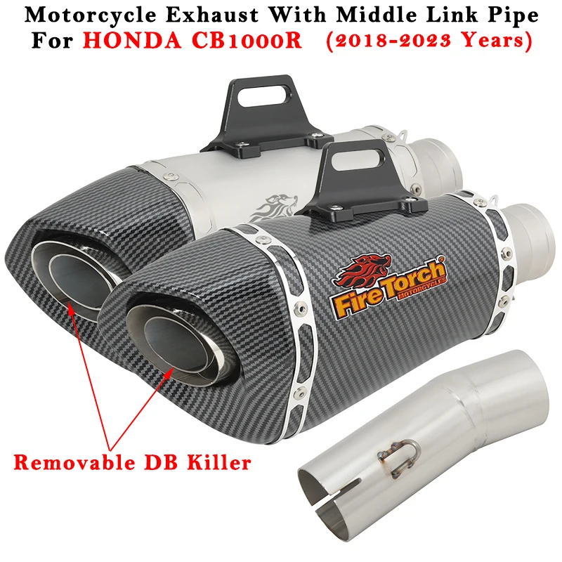 

Slip On For HONDA CB1000R CB 1000R 2018 - 2022 2023 Motorcycle Exhaust Escape System Modified Muffler Middle Link Pipe DB Killer