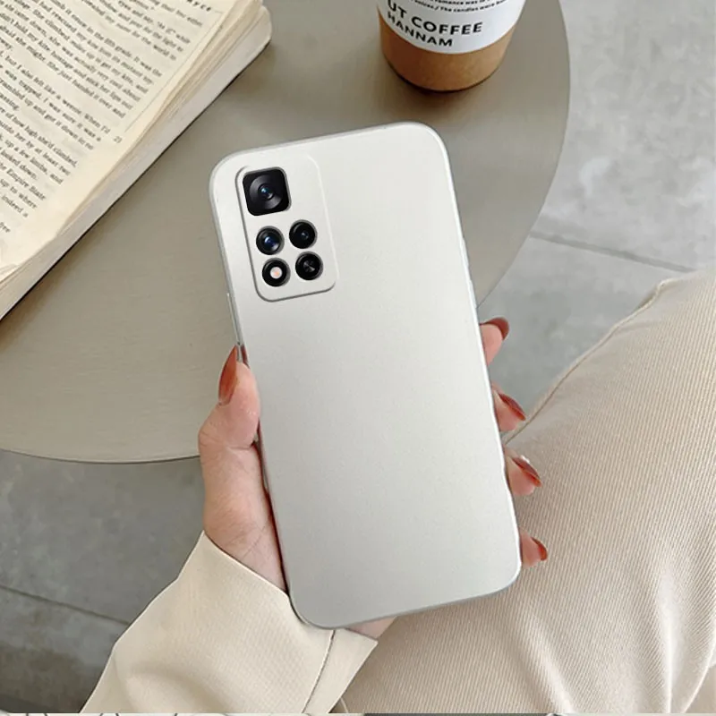 

for redmi Note11s case for redmi Note10 Siliconeultra-thin red rice silver electroplating straight edge