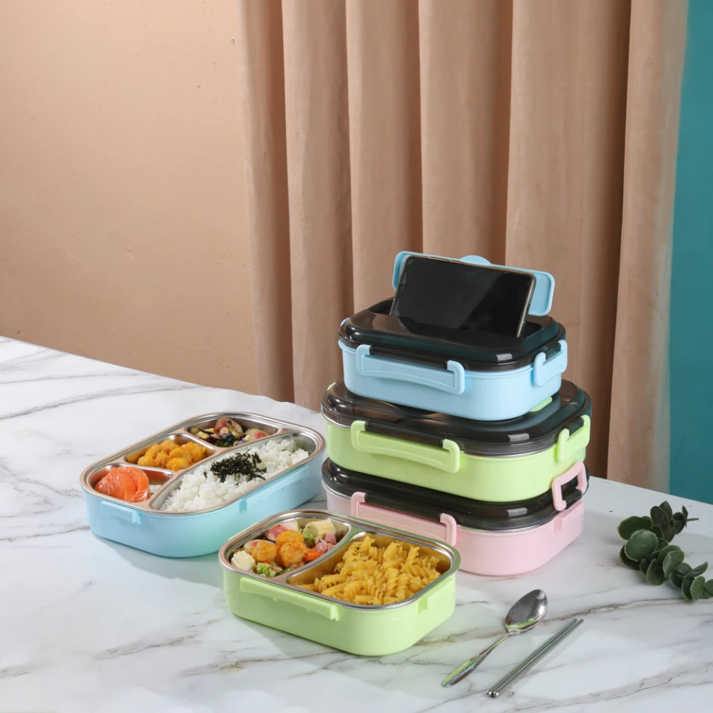 

Ланч-бокс Bento с квадратным отсеком, сохраняющий свежесть Ланч-бокс в японском стиле для микроволновой печи и отопления, изоляционный бокс из...