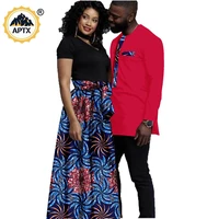 african clothes for couples women ankara print losse skirts matching men shirts high quality casual african couple wear s20c011
