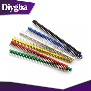 10pcs 2.54 mm spacing 40 Pin 2x40 Colorful Double Row Male Breakable Pin Header Connector 40pin