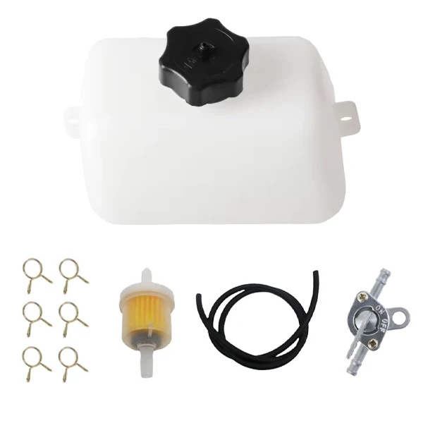 

1л белый пластиковый бензиновый топливный бак для мотоцикла со шланговым переключателем для мини-мотора, велосипеда, велосипеда, фильтра для мотоциклов, аксессуары для мотоциклов