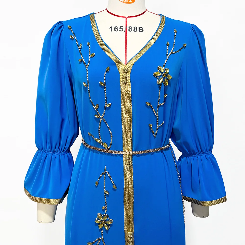 Middle Eastern Muslim Banquet New Diamond Dress Fashion Robes Abaya for Women Evening Dresses Caftan Marocain Vestidos