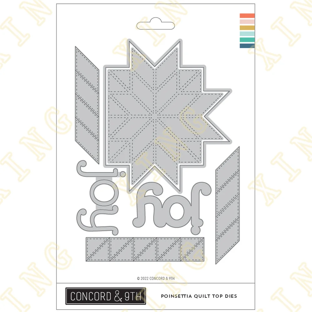 

2022 New Metal Cutting Dies Scrapbook Diary Decoration Embossing Template Diy Greeting Card Handmade Poinsettia Quilt Top Dies