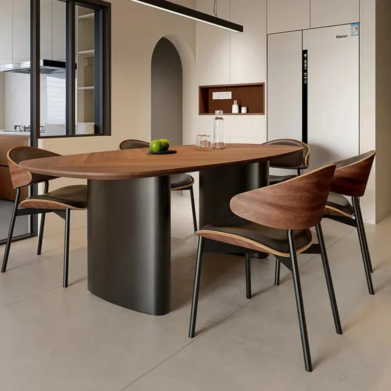 Овальный обеденный стол Сидячий центр Столы для кафе Кухонные наборы мебели дома