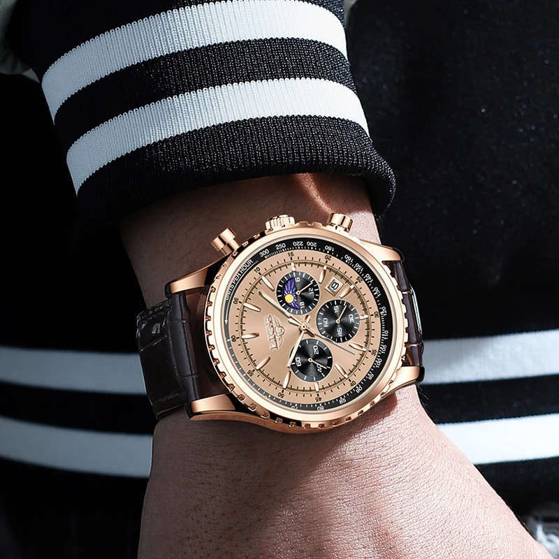 Мужские спортивные часы LIGE кварцевые