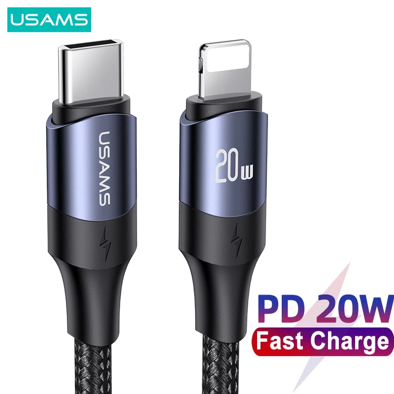 

USAMS PD 20W Fast Charging Data Cable For iPhone 14 Plus 13 12 11 Mini Pro Max Lightning Cable For iPhone X Xs Xr 8 7 6 Plus