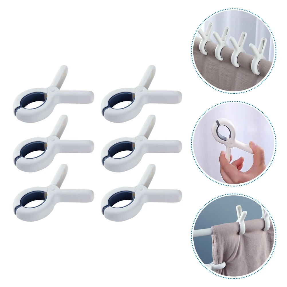 

6pcs Household Blankets Fixing Clamps Windproof Quilt Clamps Clothes Drying Clips