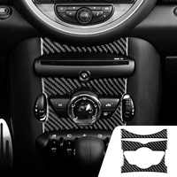carbon fiber car central control knob panel cover sticker for mini cooper clubman r55 r56 r57 interior trim decor accessories