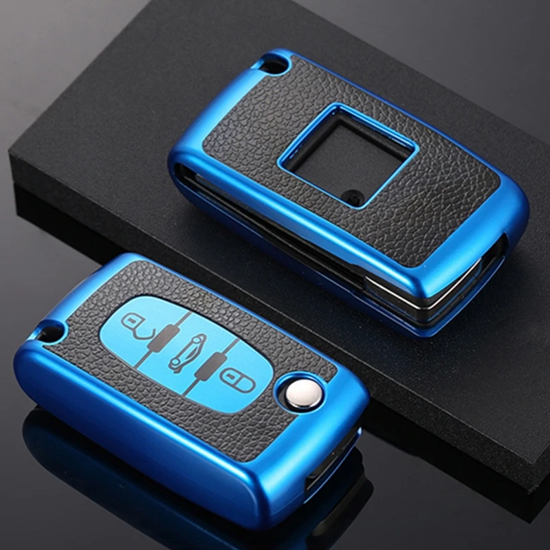 

Leather TPU 2 3 Buttons Car Remote Key Case Cover Shell For Peugeot 107 207 307 307S 308 407 607 For Citroen C2 C3 C4 C5 C6 C8