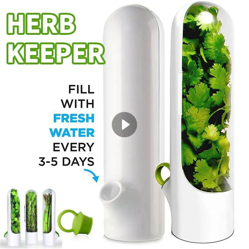 

Herb Saver Storage Container Premium Herb Vegetables Fresh-Keeping Cup Kitchen Vanilla Preservation Storage Utensil Bottle New