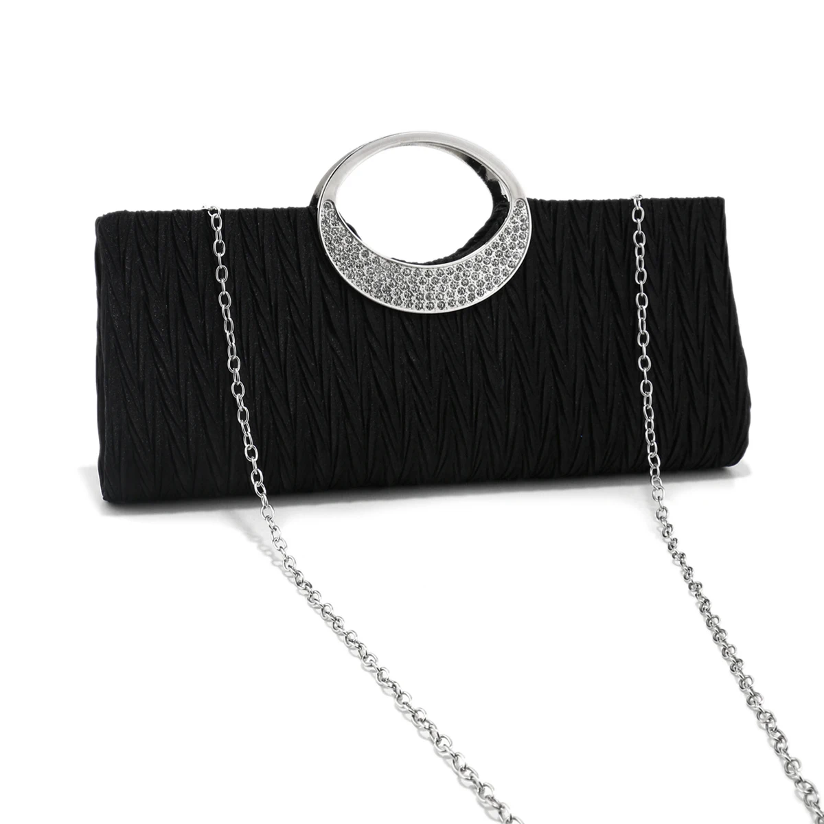 Женская вечерняя сумочка с рюшами блестящая женская сумка-клатч модная зеленая