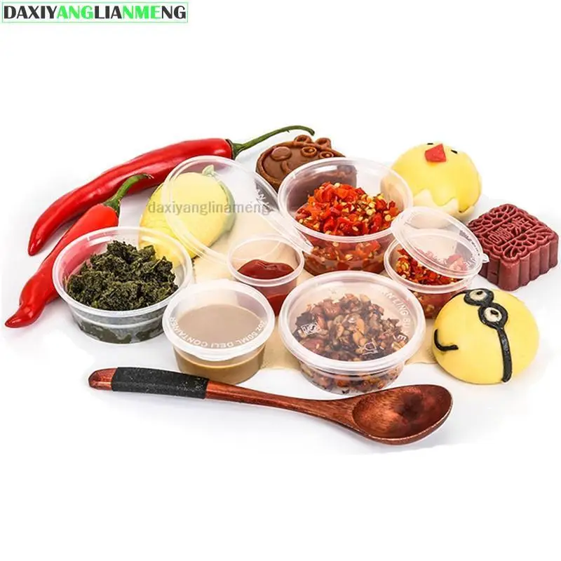 

100 шт./лот-3oz-7.3x6 x2.8 см класс ПП коробка для приправ Одноразовая чашка для дегустации коробка для упаковки соуса вынос упаковка чашка для прип...