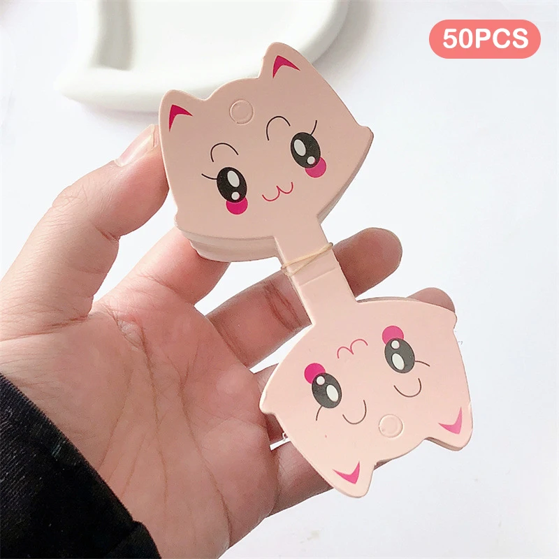 

50pcs Pink Cat Card Display Cards For Hair Claw Clip Paper Card Headdress Card Hair Decoration Package DIY Jewelry Cardboard Pac