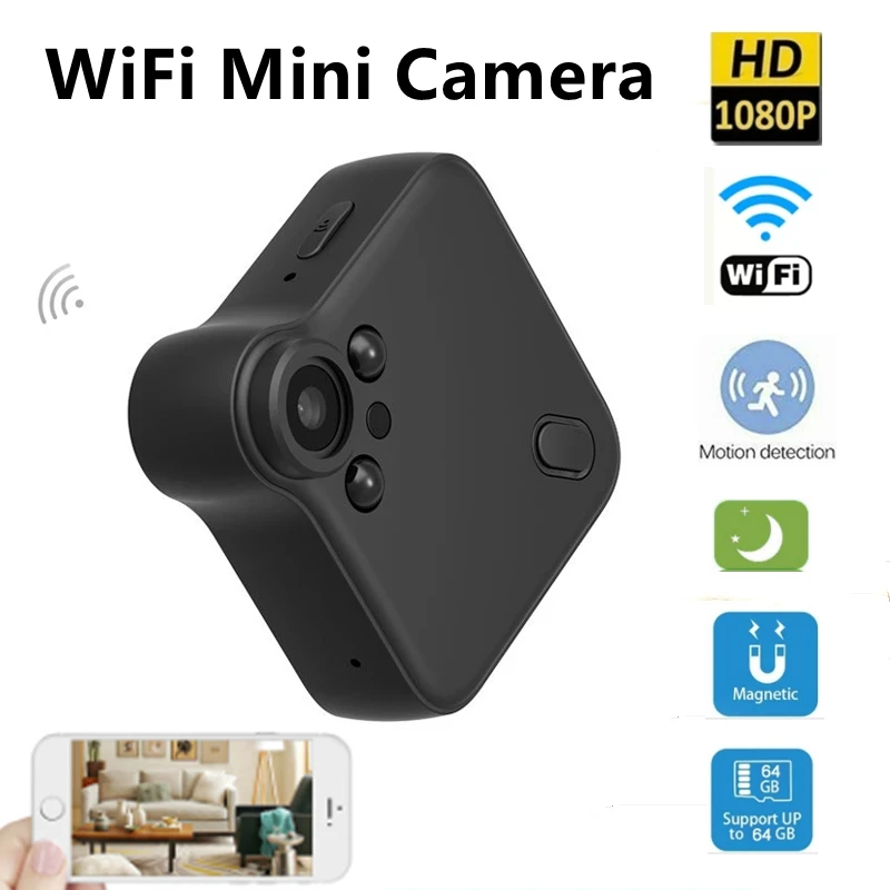 

WiFi Mini Camera HD 1080P Wireless IP P2P Webcam Video Recorder Motion Sensor Micro Camcorder Sports DV DVR Body Smart Cameras