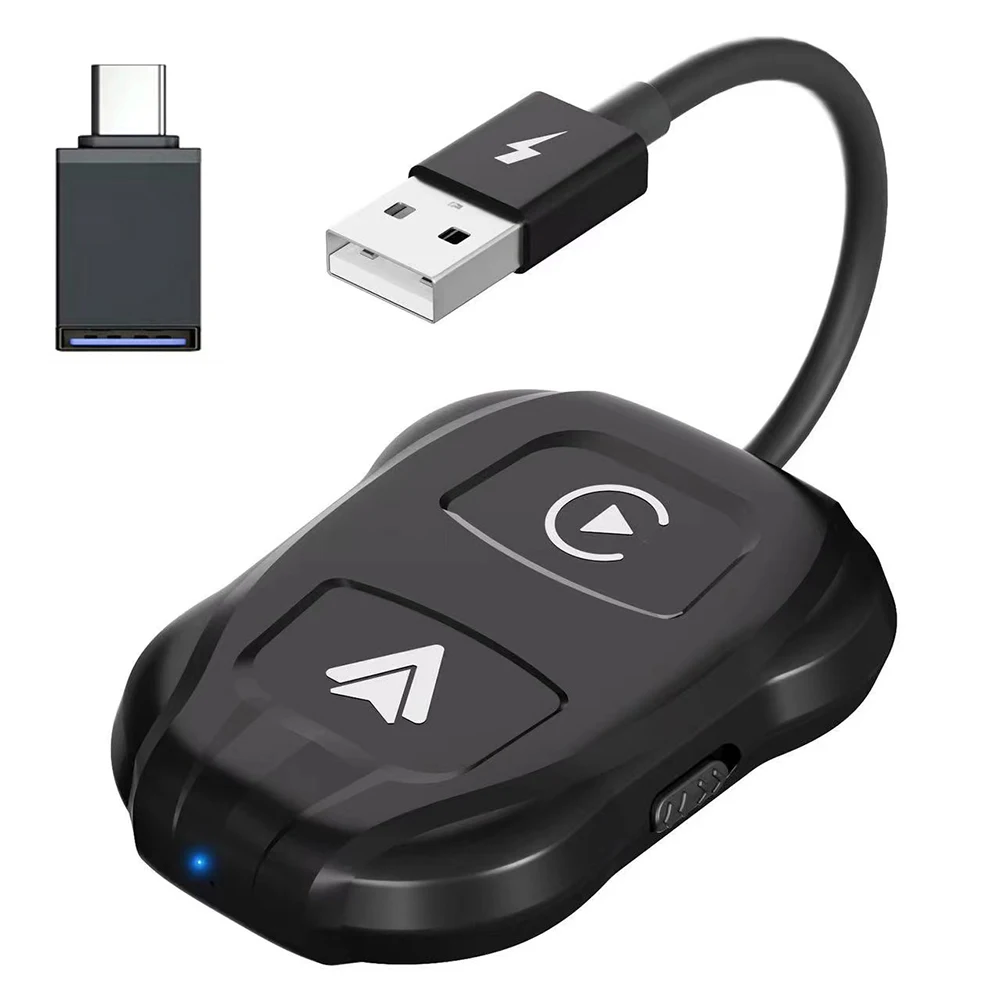 

Проводной для беспроводного Carplay Android Auto Mini AI Box Bluetooth-совместимый Plug and Play USB для iPhone iOS 12 +/ Android 11 + телефон