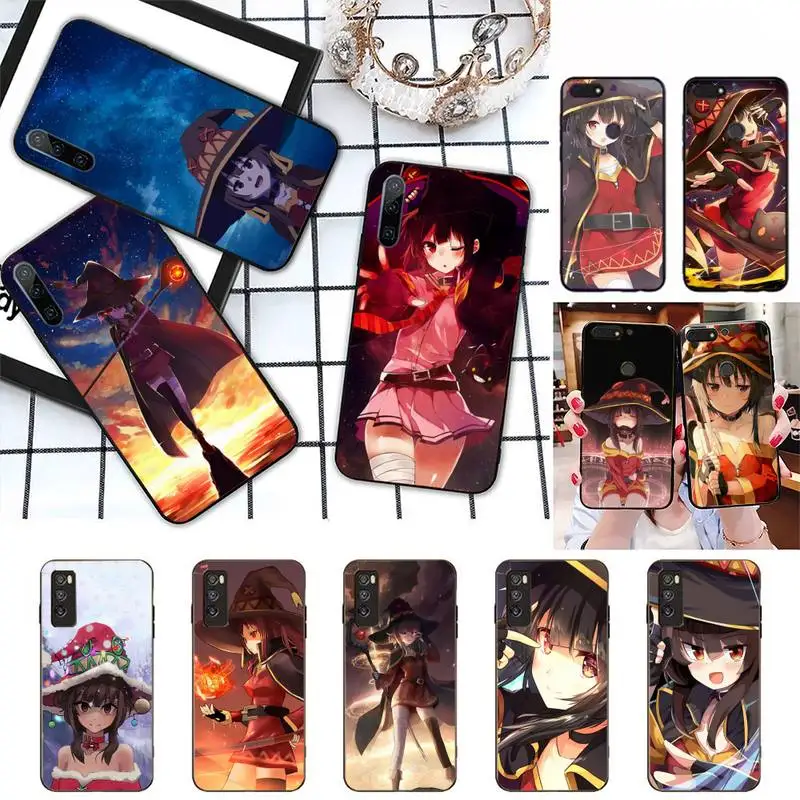

Japan Anime Konosuba Megumin Phone Case For Huawei Honor 10i 20i 8 Pro 9 10 20 Lite 30 Pro Luxury Back Coque