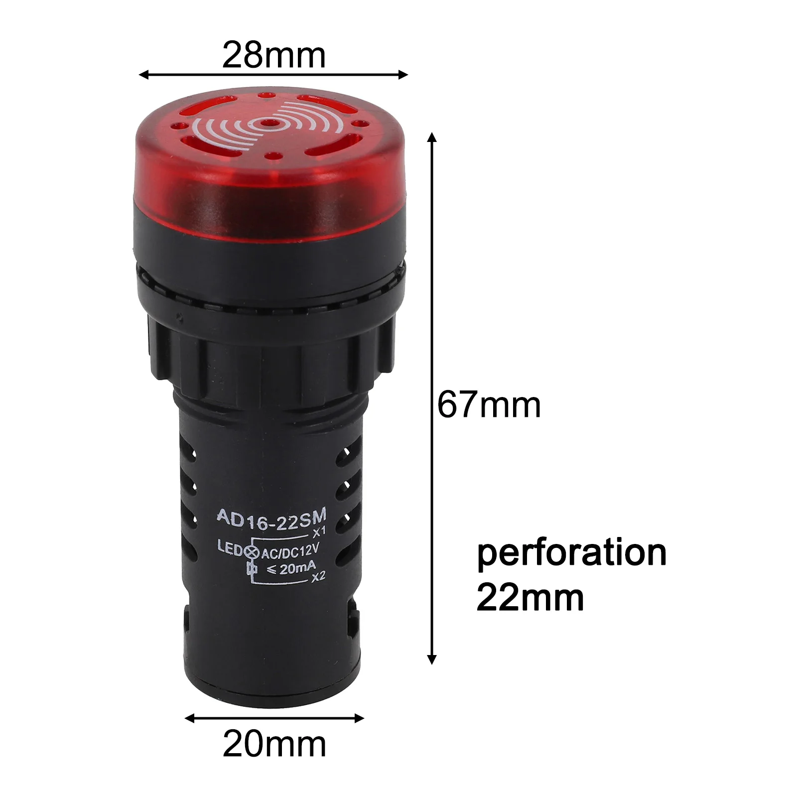 Звуковой оптический Bee Richler AD16-22SM Звуковая световая сигнализация AC/DC12V 24V 220V В