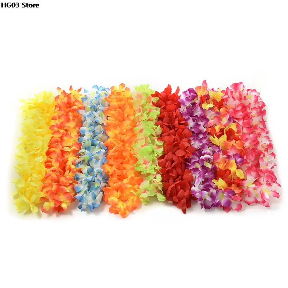 1PC Hot Selling Festival Wedding Party Decorations Supplies Hawaiian Luau Petal Leis Beach Tropical Flower Necklace |