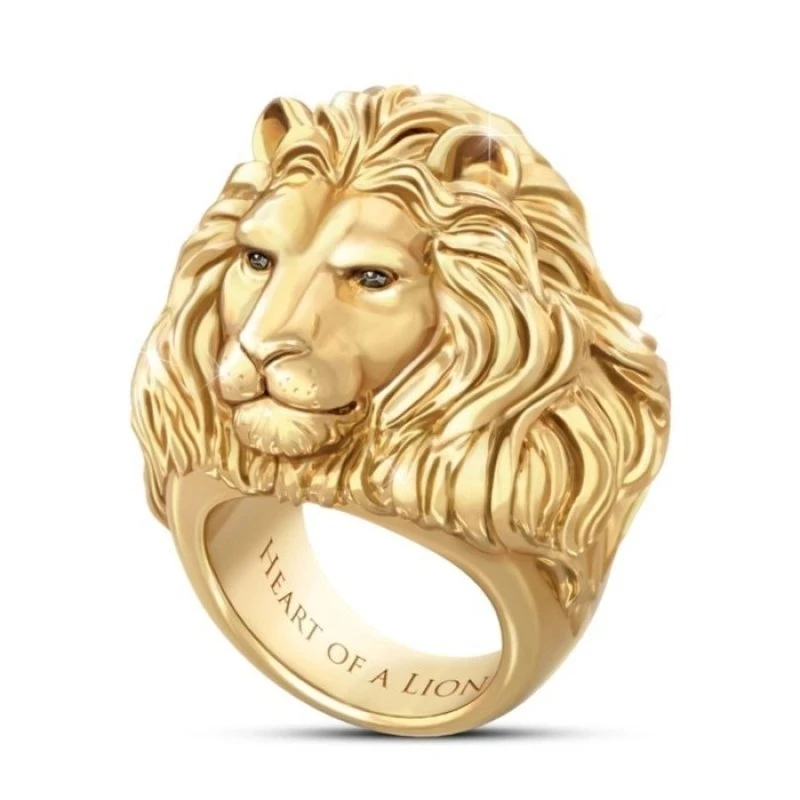 

Fashion Domineering Lion Head Rings for Men Boyfriend Hip Hop Punk Party Birthday Anniversary Gift Jewelry Anillo Hombre Regalos