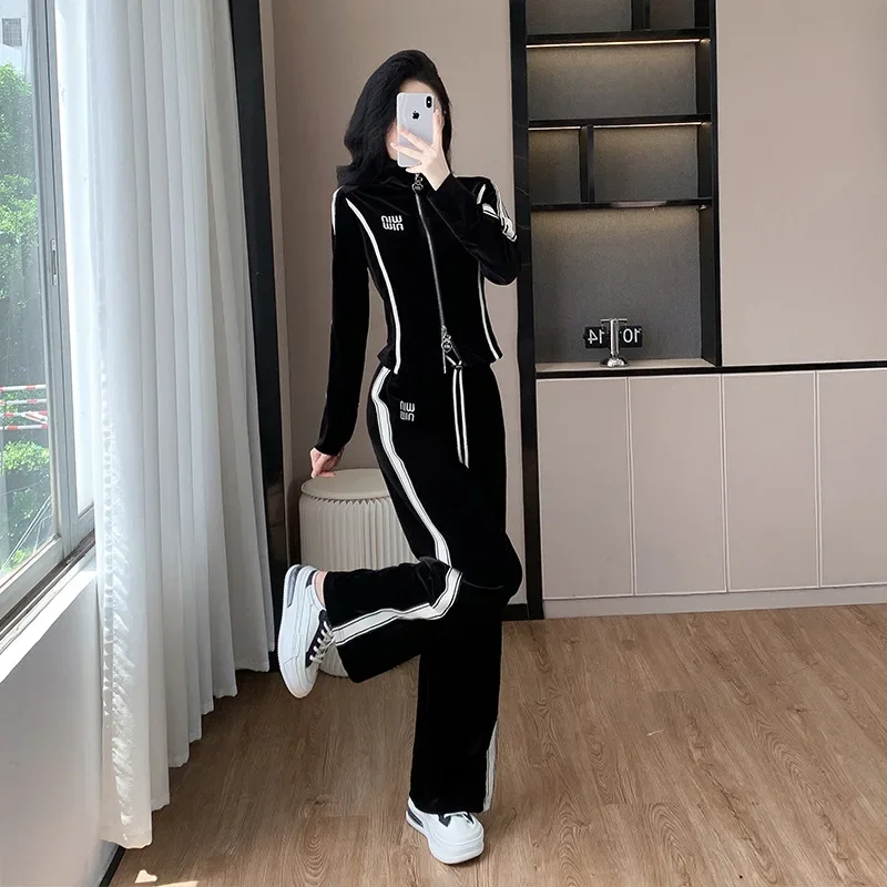 Осень/зима 2023 новый женский повседневный спортивный костюм Pleuche элитные