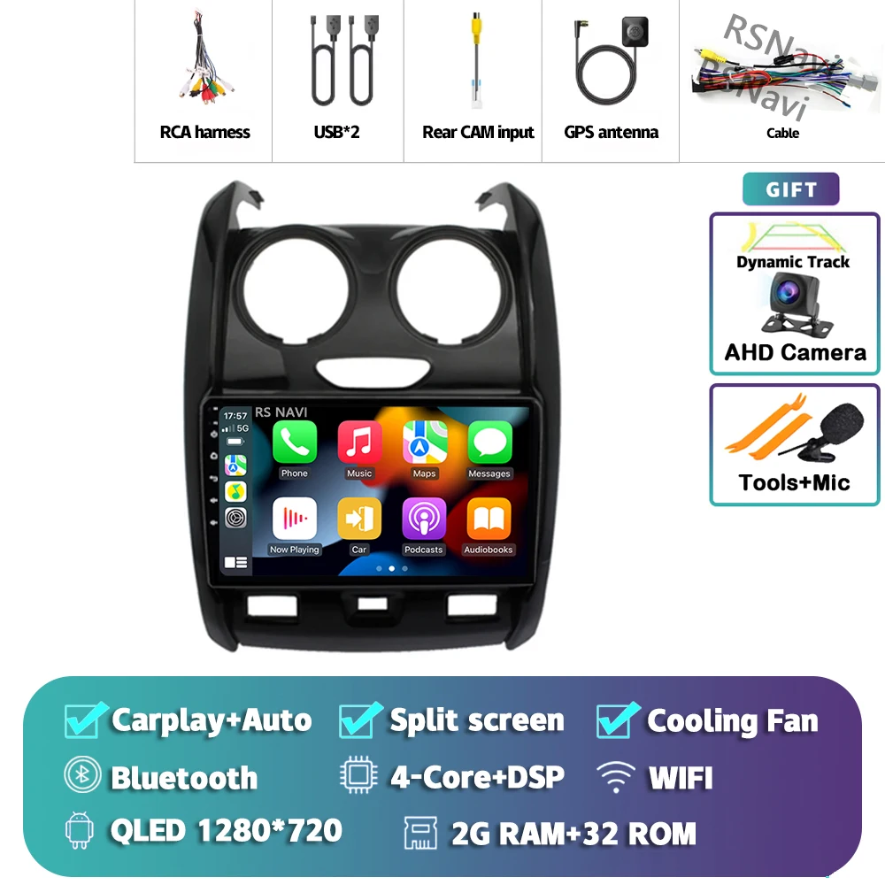 

Android 14 Carplay Auto WIFI + 4G для Renault Duster 2015 2016 2017-2020 Автомобильный радиоприемник GPS Стерео Мультимедийный плеер DVD DSP Беспроводной
