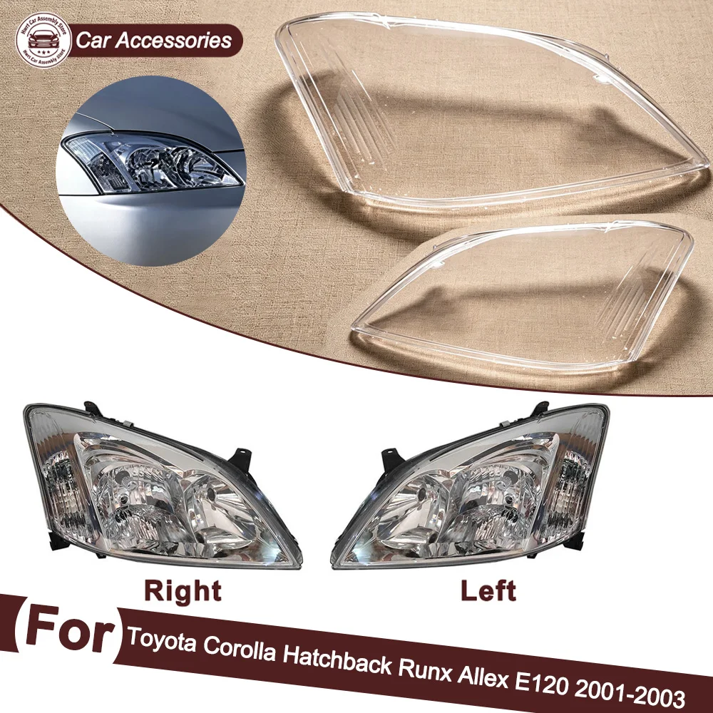 Фото Для Toyota Corolla Hatchback Runx Allex E120 2001-2003: передний плафон фары, корпус фары, крышка фары, линза фары, плексиглас