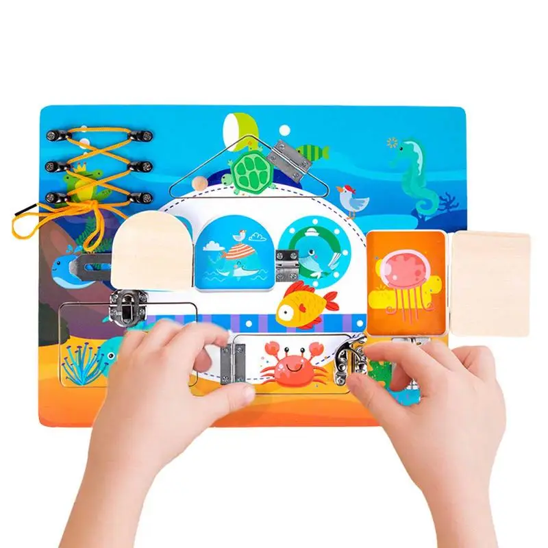 

Sensory Board Toys Portable Early Education Puzzle Wooden Sensory Toys Wooden Board Game Multifunctional Educational Learning To