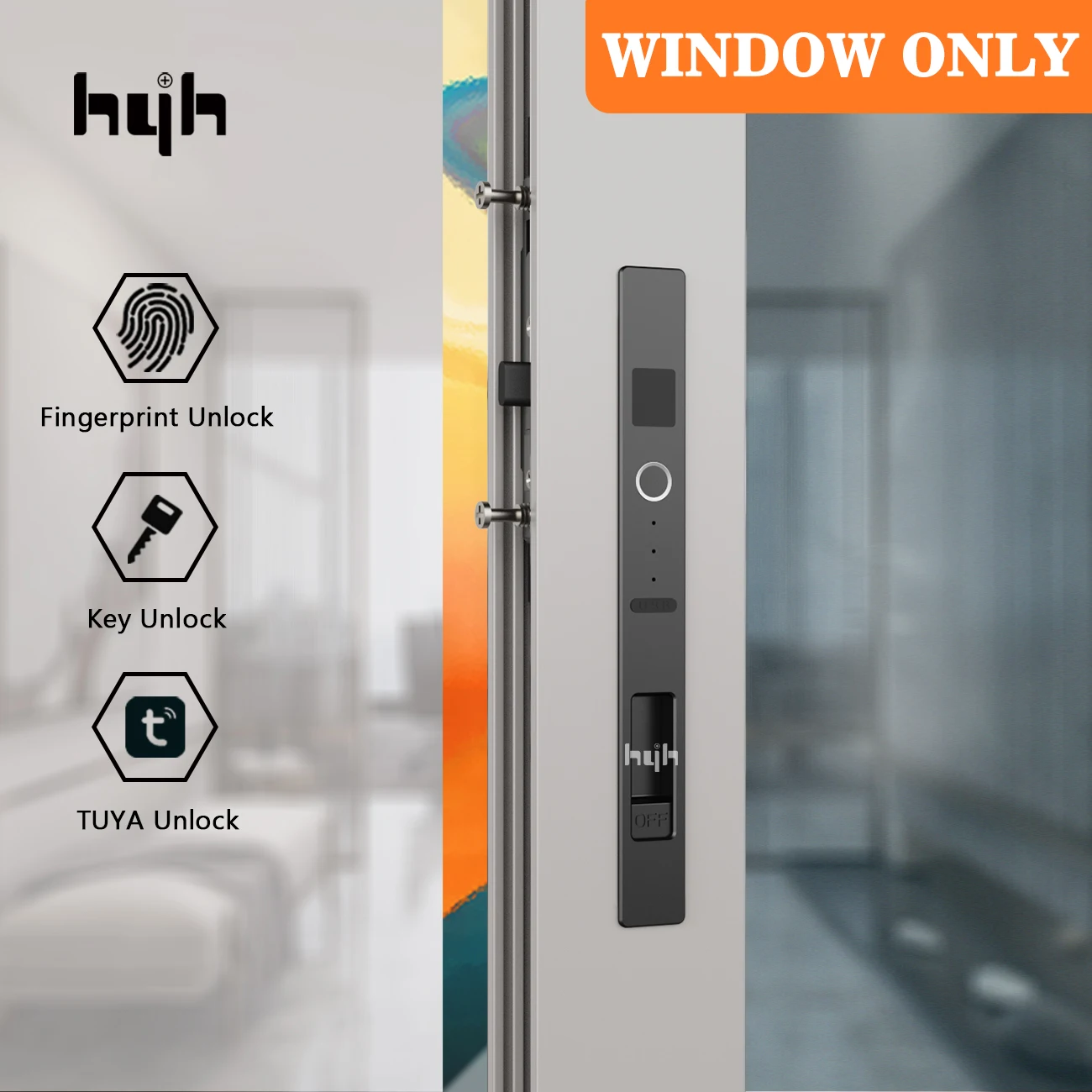 hyh Smart Lock for Sliding Window Fingerprint Lock with Tuya Digital Control