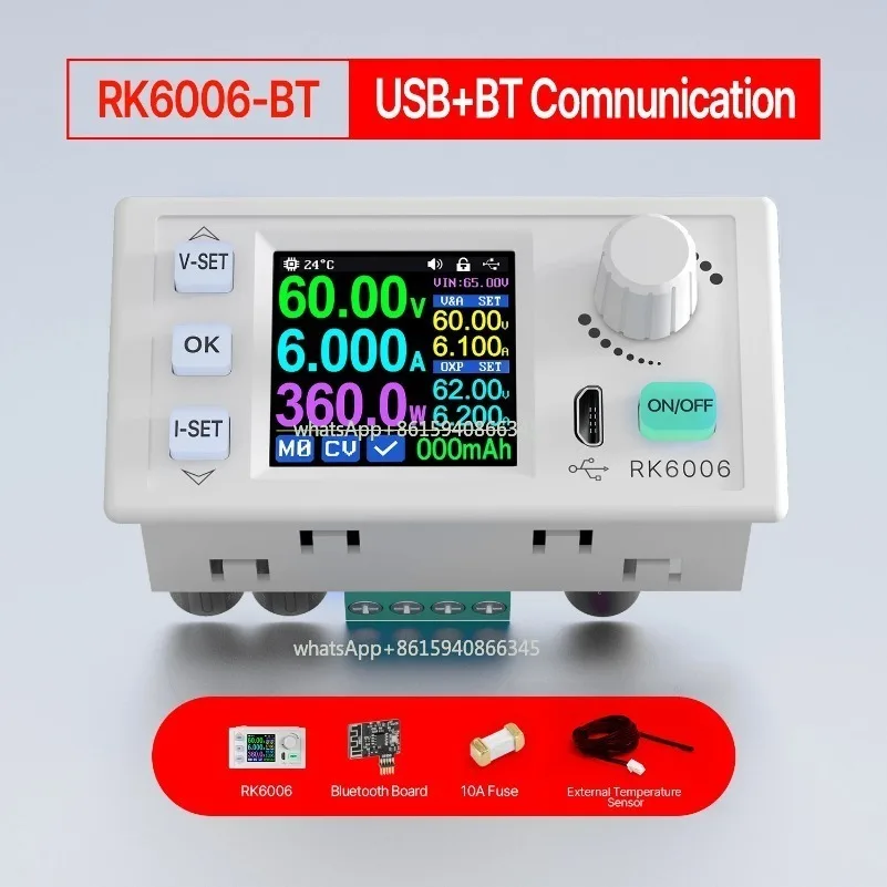 Фото Регулируемый источник питания RK6006, 6А 60В, понижающий преобразователь напряжения DC-DC для лабораторий, с обновлением прошивки, стабилизированный USB-преобразователь напряжения (Buck-конвертер) №2